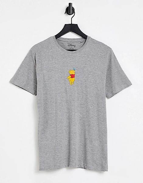 T-Shirt in Grau mit Pu der Bär -Print günstig online kaufen