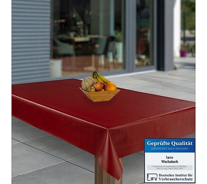 laro Tischdecke Wachstuch-Tischdecken Abwaschbar Weinrot Leinenoptik rechte günstig online kaufen