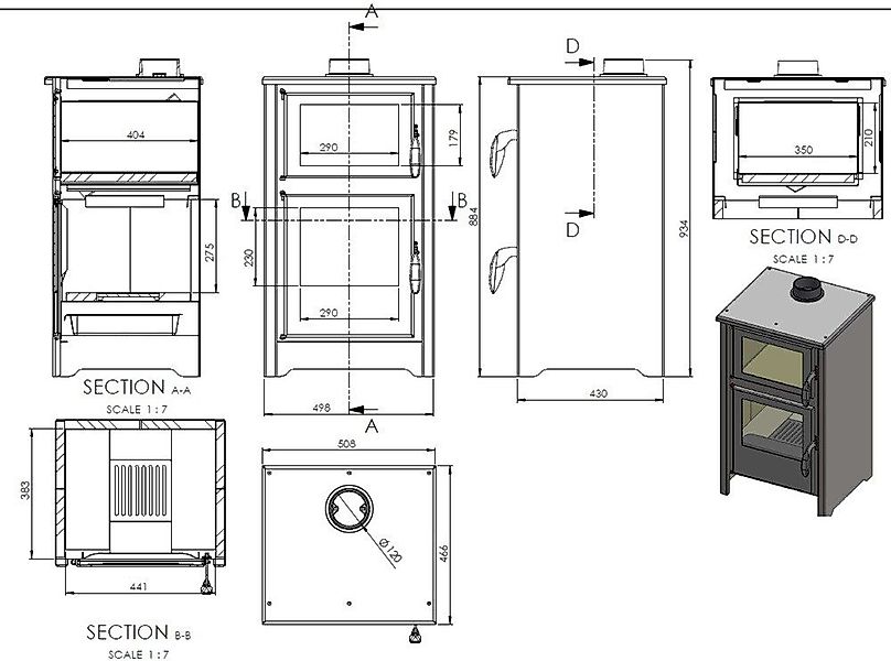 TRGO Kaminofen LUNA C mit Backfach günstig online kaufen