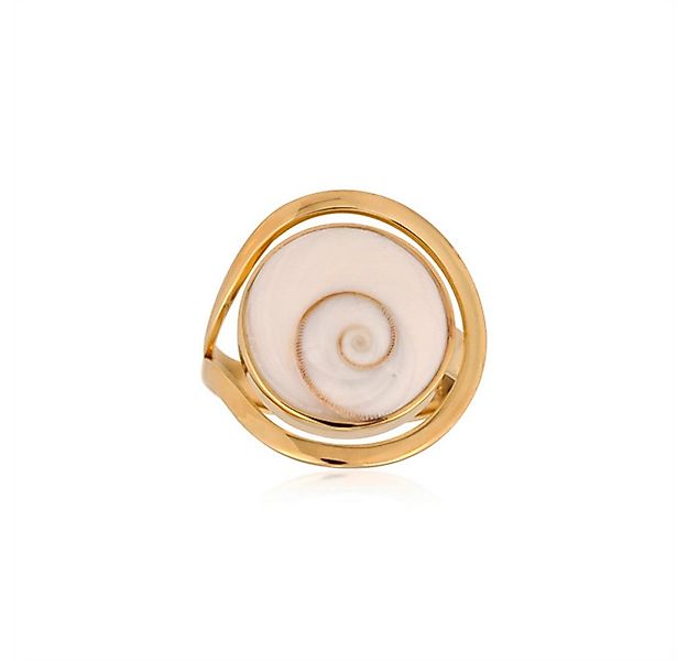 Cavill Solitärring Cavill Shiva-Auge Ring, 15 mm Rundschliff, vergoldetes S günstig online kaufen