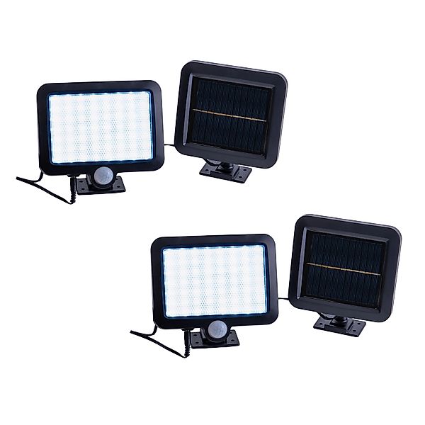 Näve LED-Solar-Außenwandleuchte Pepe Schwarz 13 cm x 15 cm x 5,5 cm 2er-Set günstig online kaufen