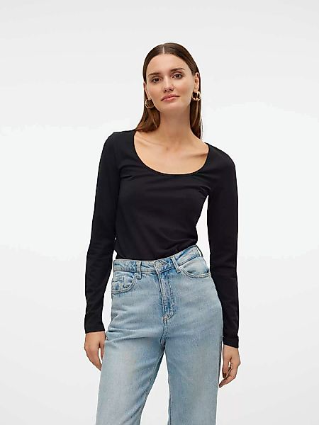 Vero Moda Langarmshirt "VMLULU LS U-NECK TOP JRS GA NOOS" günstig online kaufen