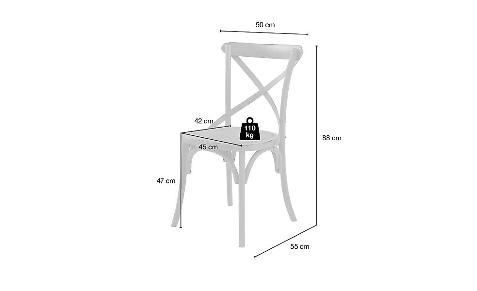 Stuhl, Used-Look in Antikoptik Xabi ¦ Maße (cm): B: 50 H: 88 T: 55 Stühle > günstig online kaufen