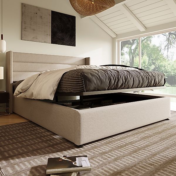 HAUSS SPOLE Polsterbett 180x200cm Hydraulisch Doppelbett günstig online kaufen