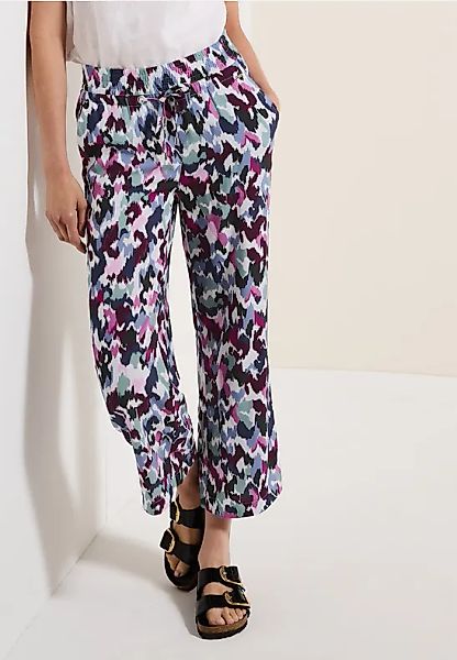 Gemusterte Wide Leg Hose günstig online kaufen