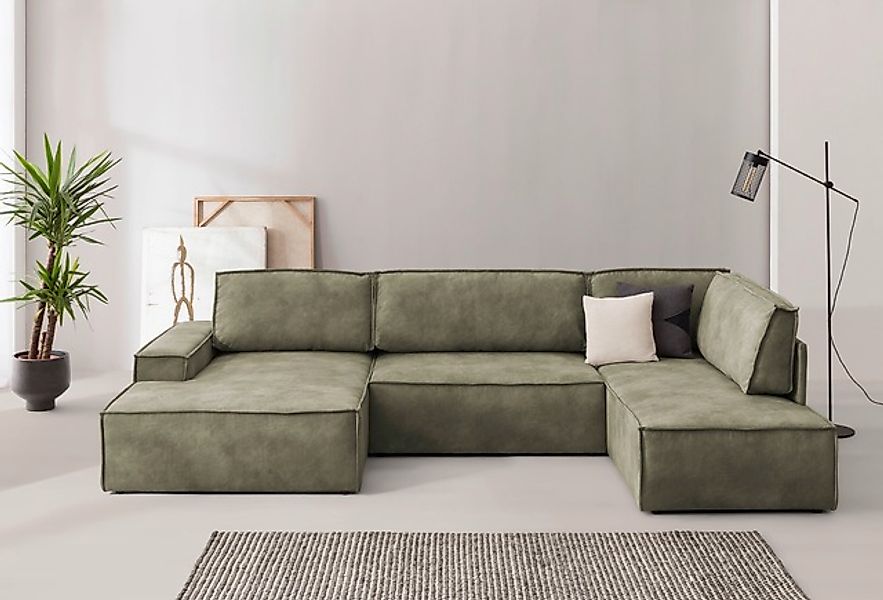 Home affaire Wohnlandschaft »SHERWOOD 329 cm, U-Form, Schlafsofa,«, Schlaff günstig online kaufen