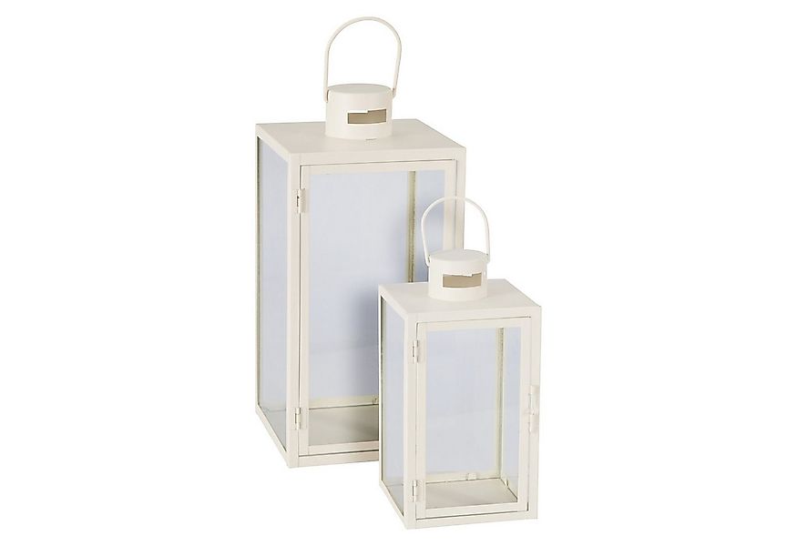 Mojawo Laterne 2tlg Metall Laternen Set Cremeweiß Gartenlaterne Windlicht c günstig online kaufen