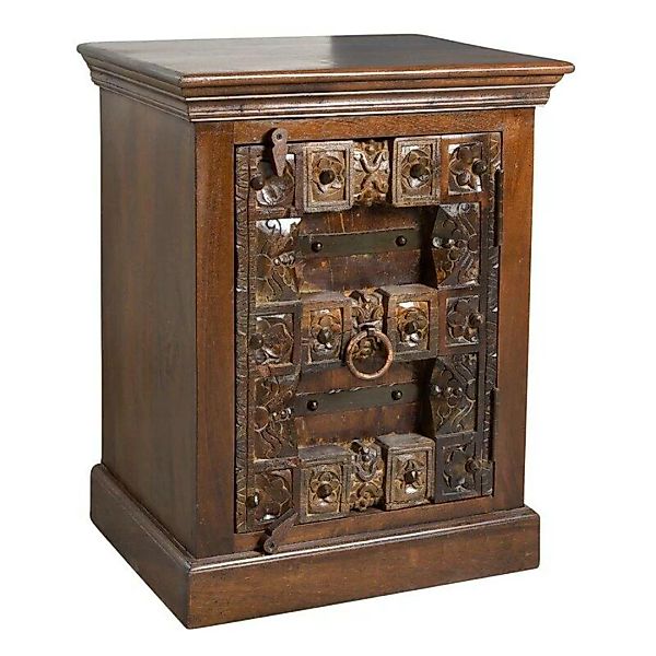 Nachttisch ALMIRAH-14 55x45x70cm braun Recyceltes Holz, günstig online kaufen