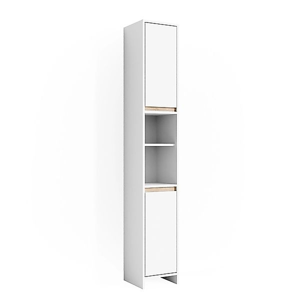 Vicco Badschrank Emma Weiß/Sonoma 30 x 190 cm günstig online kaufen