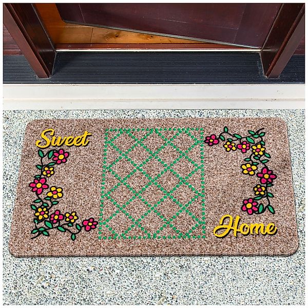 ANRO Fußmatte Rutschfeste Gummibasis Türmatte Schmurzfangmatte, eckig, Höhe günstig online kaufen