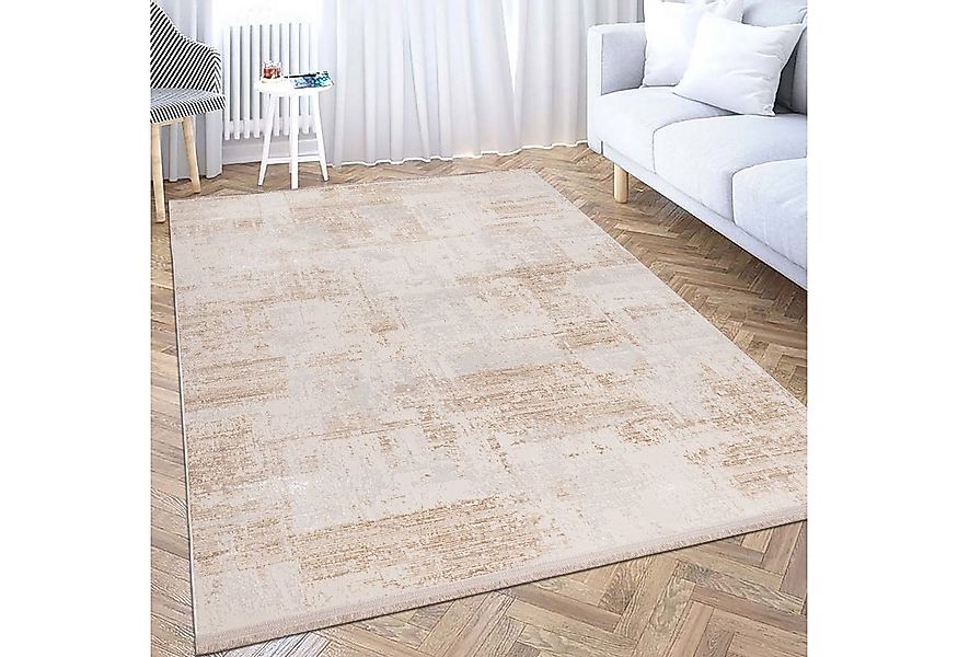 Carpetia Teppich Eleganter Wohnzimmer-Teppich, glänzend, in beige-weiß, rec günstig online kaufen