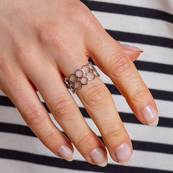 ALEXASCHA Fingerring Geometrischer Edelstahlring • verstellbare günstig online kaufen