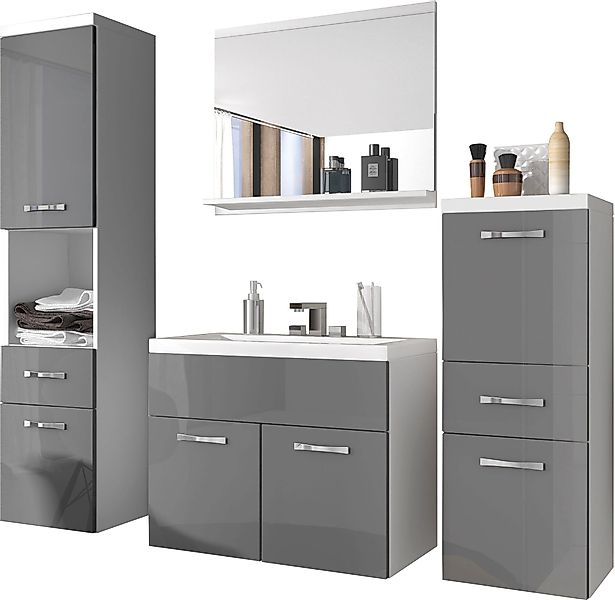 welltime Badmöbel-Set ELDA, (Komplett-Set, 5-St), Waschtisch günstig online kaufen