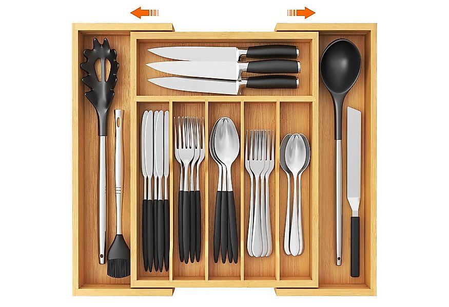 Lifewit Besteckeinsatz Bambus Besteckkasten für Schubladen günstig online kaufen