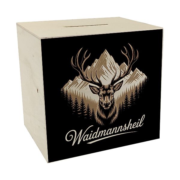 speecheese Spardose Hirsch vor Bergkulisse Waidmannsheil günstig online kaufen