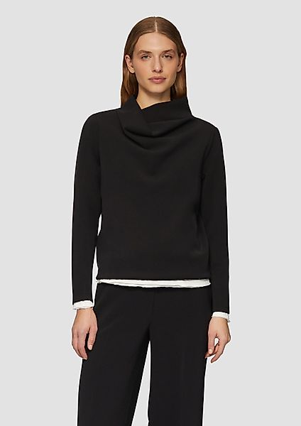 s.Oliver Sweatshirt Sweatshirt Scuba-Sweatshirt mit Wasserfallkragen günstig online kaufen