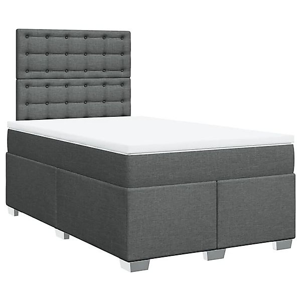 vidaXL Boxspringbett mit Matratze Dunkelgrau 120x200 cm Stoff 3292770 günstig online kaufen