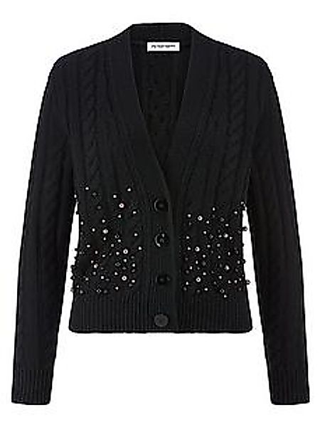 Strickjacke aus Schurwolle und Kaschmir Peter Hahn schwarz günstig online kaufen