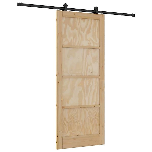 vidaXL Schiebetür ORKDAL Natur und Schwarz 86 x 211 cm 3333484 günstig online kaufen