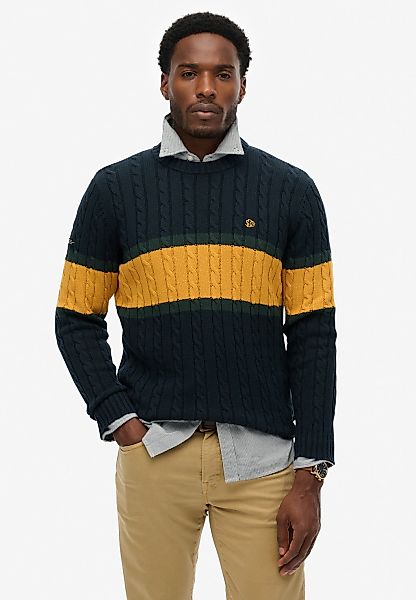 Superdry Strickpullover "Cotton Stripe Cable Jumper" günstig online kaufen