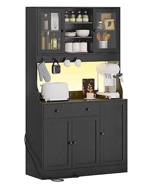 MSMASK Küchenbuffet Küchenschrank Sideboard mit LED, Arbeitsplatte,Schublad günstig online kaufen