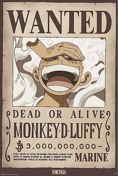 One Piece Anime Poster Monkey D. Luffy Maxi Wanted Poster - 90x60 cm günstig online kaufen