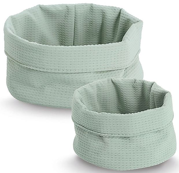 Zeller Present Aufbewahrungskorb "Waffelpiqué 2-tlg." hochwertiges Waffelpi günstig online kaufen