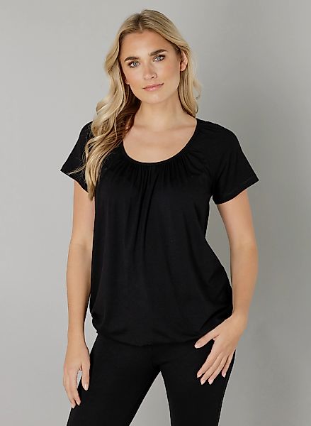 Base Level T-Shirt "Yona", mit Raffung am Rundhalsausschnitt günstig online kaufen