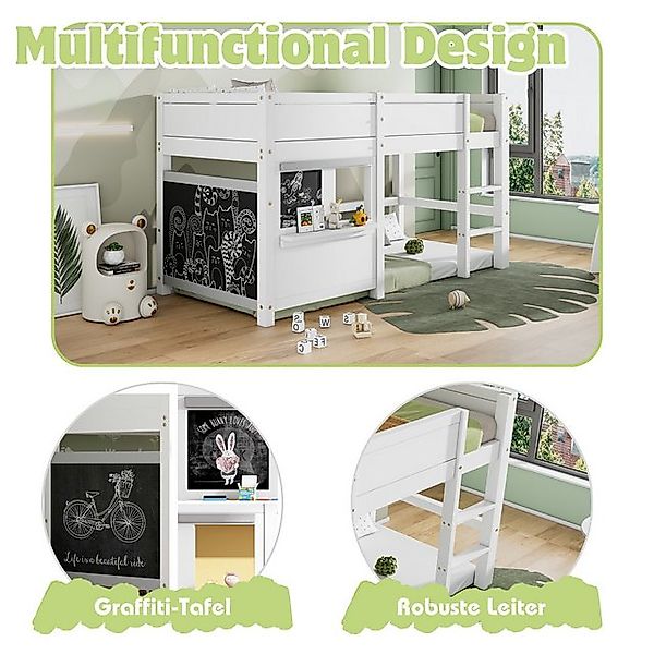 STILVORA Kinderbett 90x200 Hochbett Kinderbett mit kleiner Ablage und Doodl günstig online kaufen