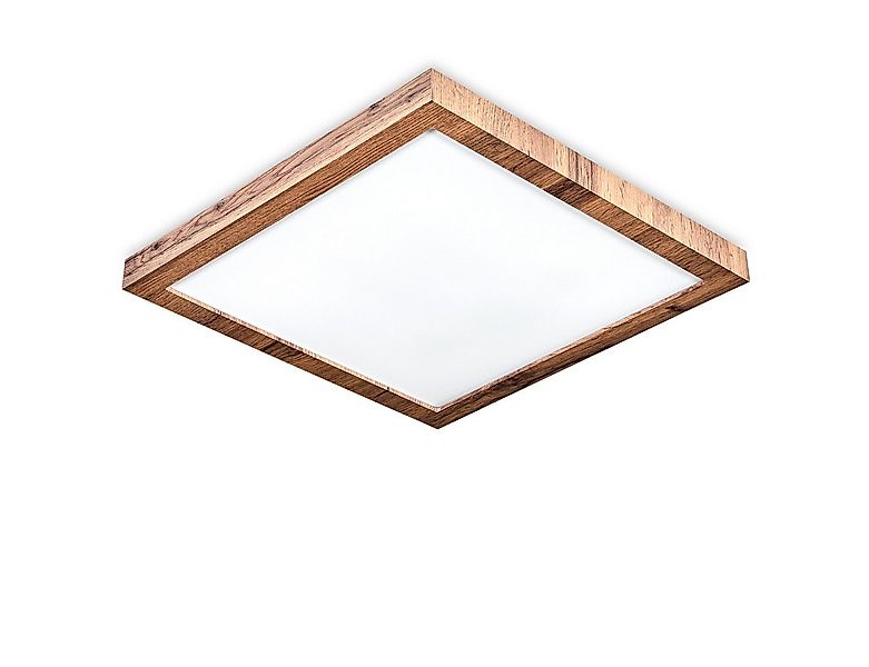 hofstein Deckenleuchte Deckenpanel aus Metall/Kunststoff/MDF in Schwarz/Hol günstig online kaufen