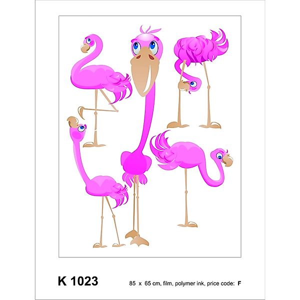 Sanders & Sanders Wandtattoo Flamingos Rosa 65 x 85 cm 600310 günstig online kaufen