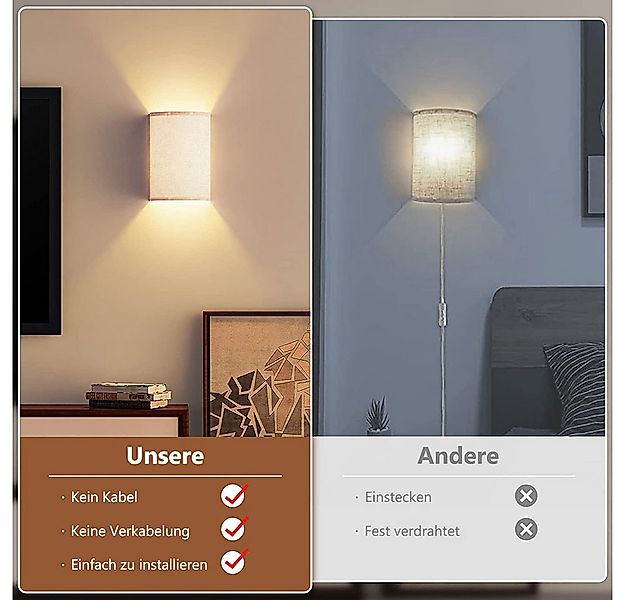 Jibenhome LED Wandleuchte 2 Stück LED Wandlampe Innen RGB Aufladbar, Wandle günstig online kaufen