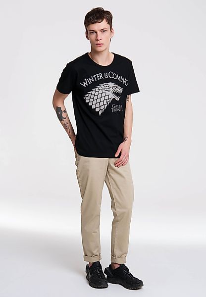 LOGOSHIRT T-Shirt "Game of Thrones - Winter Is Coming" mit Schattenwolf-Pri günstig online kaufen