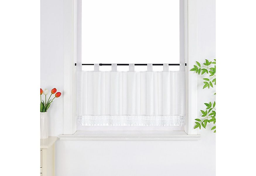 Joyswahl Scheibengardine, Schlaufen, halbtransparent, Kurzstores modern mit günstig online kaufen