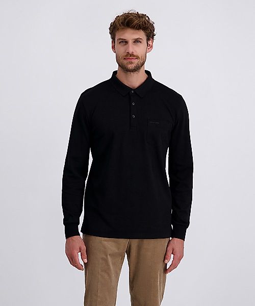Pierre Cardin Langarm-Poloshirt, Brusttasche mit Marken- Applikation günstig online kaufen