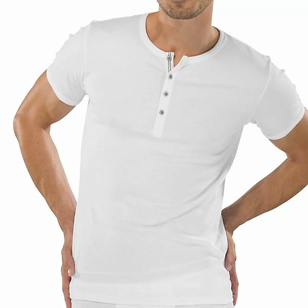 Schiesser Halbarm Feinripp T-Shirt mit Knopfleiste - Weiss / Größe: XXL günstig online kaufen