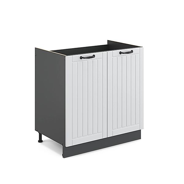 Vicco Spülenunterschrank Fame-Line Weiß Landhaus/Anthrazit 80 cm AP Eiche günstig online kaufen