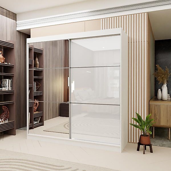 Compleo Schwebetürenschrank CINZIA, Schrank mit Lacobel günstig online kaufen