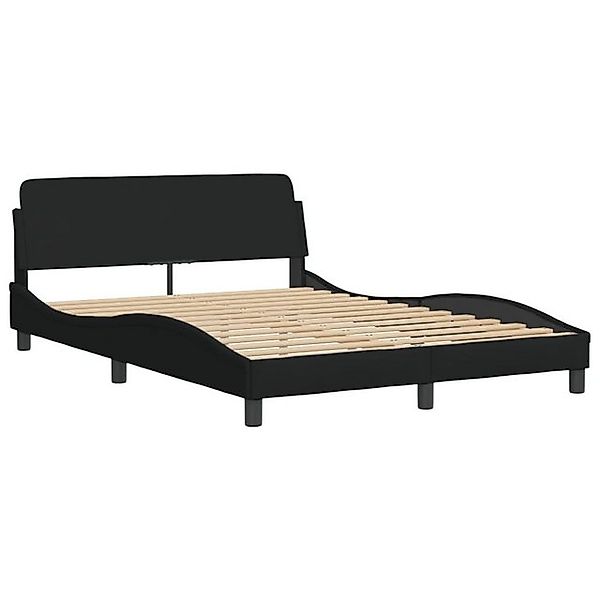 furnicato Bettgestell "Dover" Schwarz 140x200 cm Stoff (1-tlg) günstig online kaufen