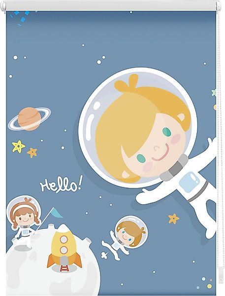 Seitenzugrollo Klemmfix Motiv Astronaut, LICHTBLICK ORIGINAL, günstig online kaufen