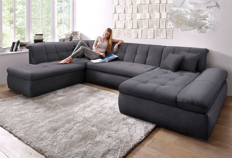 DOMO collection Wohnlandschaft "Moric Luxus incl. Zierkissen" U-Form, bis 1 günstig online kaufen