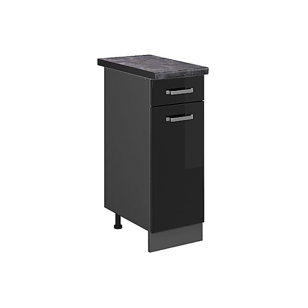Vicco Küchenunterschrank R-Line Schwarz Hochglanz/Anthrazit 30 cm AP Anthra günstig online kaufen