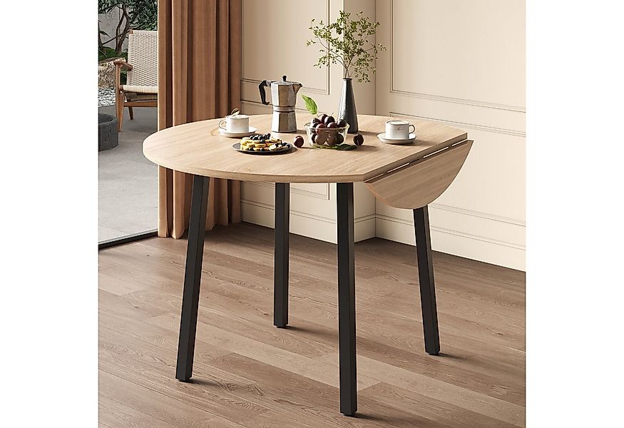 Flieks Esstisch (Länge 70-100xT100xH75 cm, 1-St., 1 Tisch), runder Küchenti günstig online kaufen