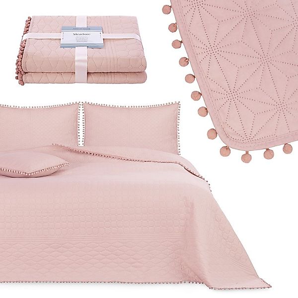 texpot Tagesdecke Wohndecke Pompons und Steppung günstig online kaufen
