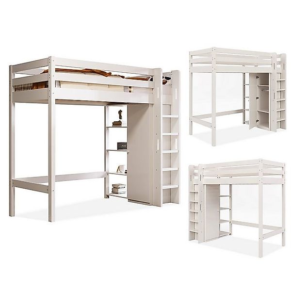 Gotagee Hochbett Kinderbett 90x200cm Einzelbett Multifunktionsbett mit Klei günstig online kaufen