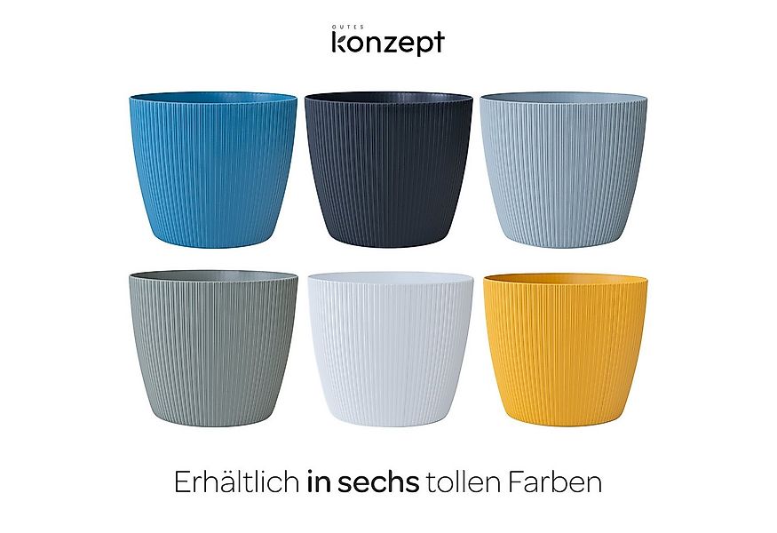 KONZEPT Blumentopf 5,2 l, gerillte Struktur 22 cm, Übertöpfe für Zimmerpfla günstig online kaufen
