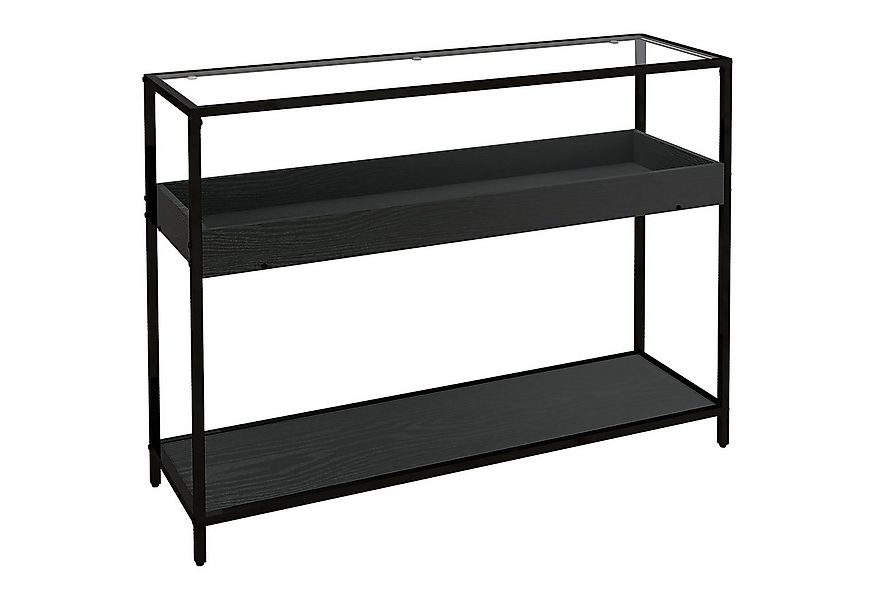 HOMCOM Konsolentisch mit 2 Regalen, Flurtisch mit Glasplatte, (Schuhregal, günstig online kaufen