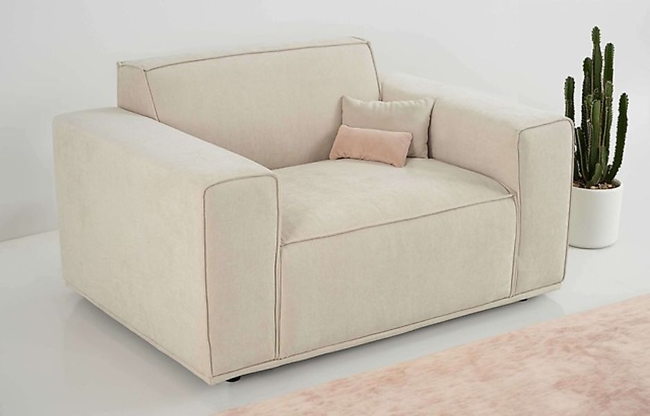 Home affaire Loveseat »Avelin, 1.5 Sitzer, 140 cm, Chenille, Struktur-Boucl günstig online kaufen