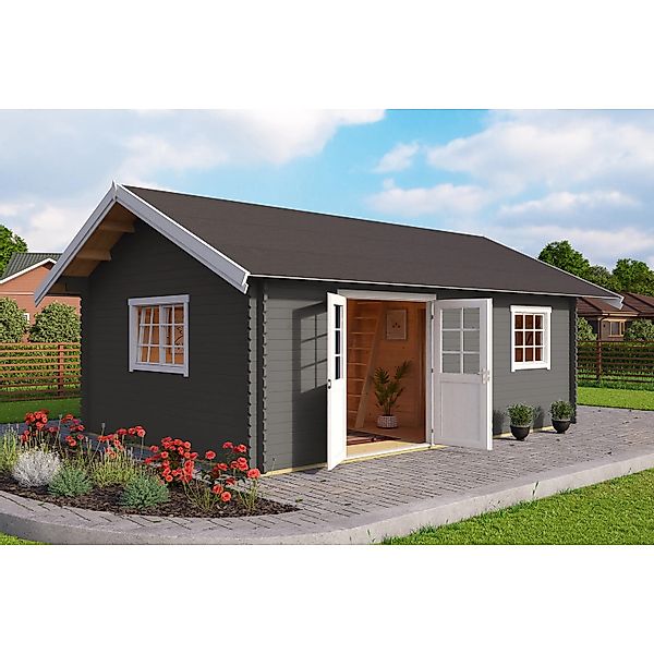 Lasita Maja Gartenhaus Caroline Set  Gold Lichtgrau 575 cm x 390 cm günstig online kaufen