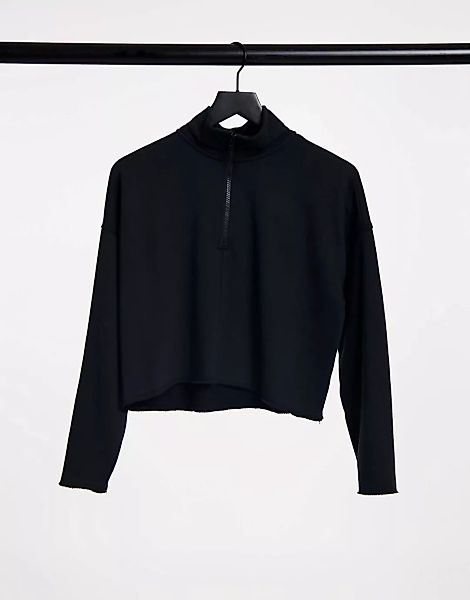 Aerie – Kurz geschnittenes Sweatshirt mit viertellangem Reißverschluss in S günstig online kaufen